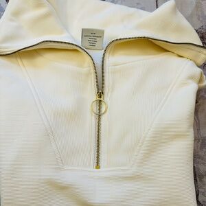 Cream Half-Zip Pullover